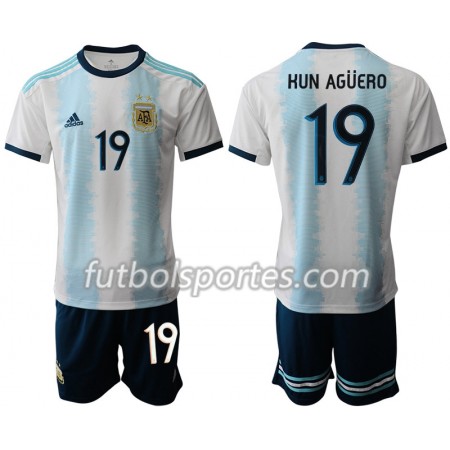 Camisetas Argentina Sergio Agüero 19 Niños Primera Equipacion Copa América 2019